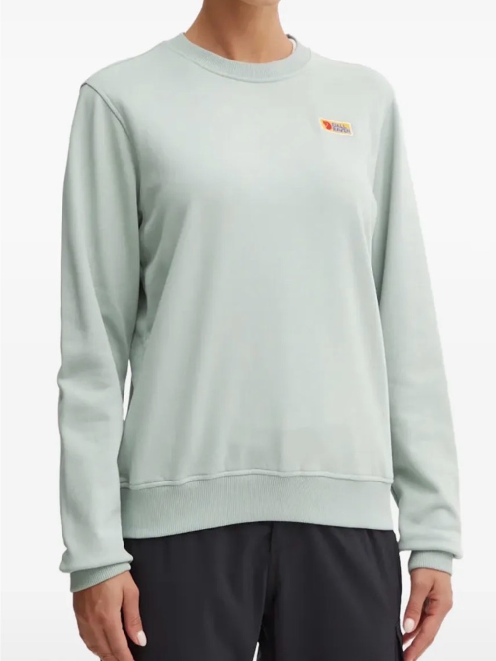 Fjallraven Women's Sage Green Crewneck Sweatshirt with Logo Tag